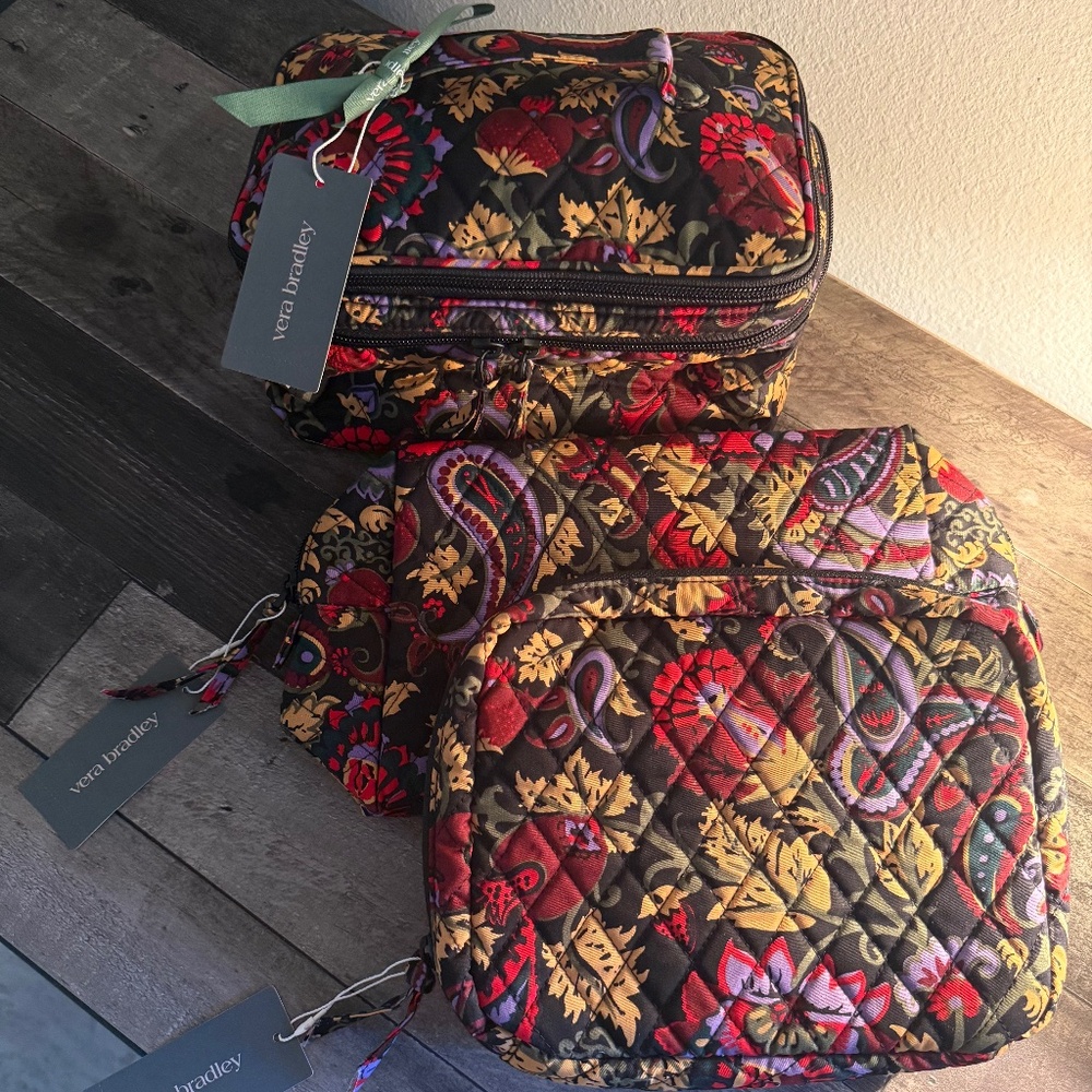 Vera Bradley Cosmetic Case Set NWT